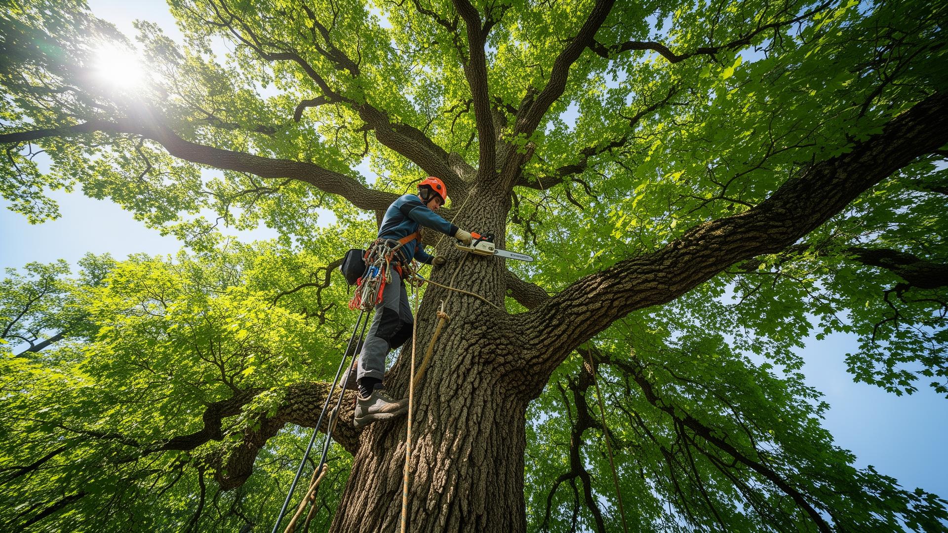 Professional arborist performing tree service in Munford, TN
